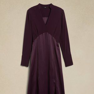 Banana Republic Susana Midi Dress Purple/Pinot Noir